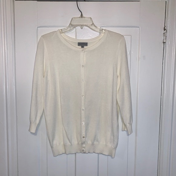 Joseph Allen Cream Button Front Cardigan-NWOT - Picture 1 of 16